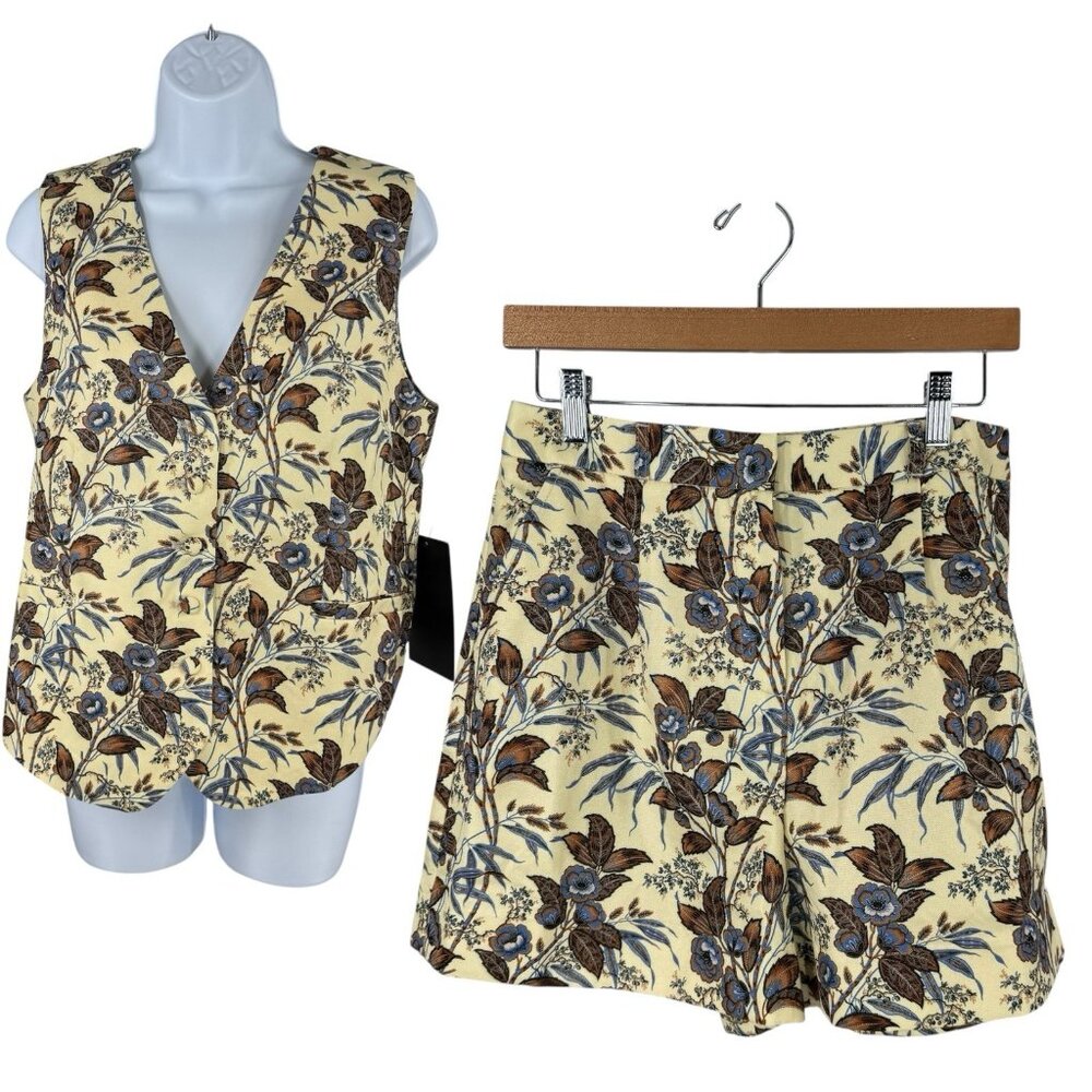 Tuckernuck Cream Floral High-Waist Shorts Romper - Picture 5 of 15